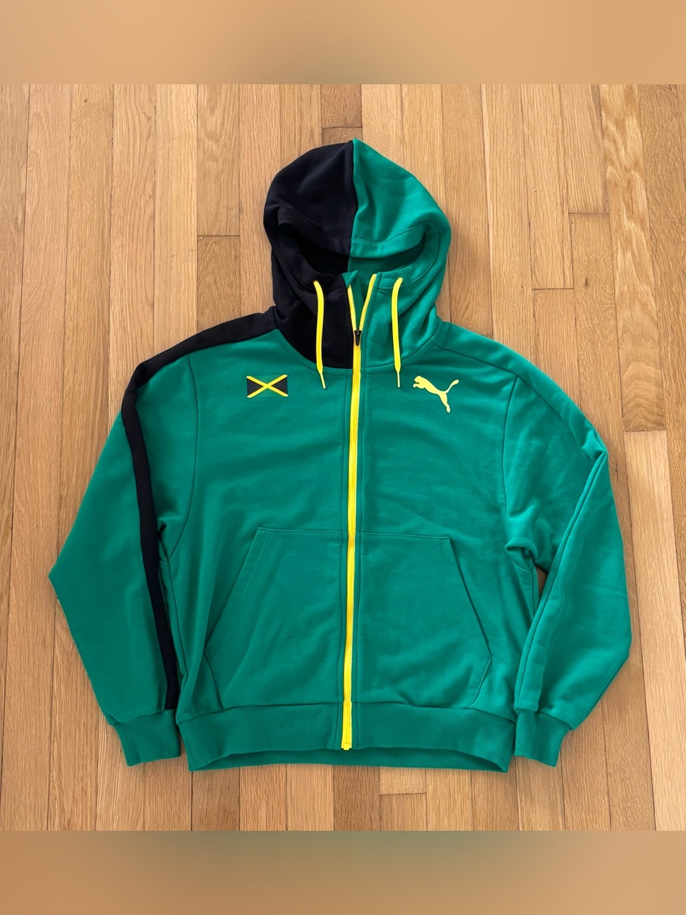 Puma Jamaica Podium Full Zip Hoodie Mens Small Track & Field Jacket Rare